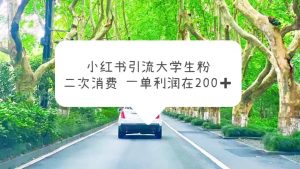 小红书引流大学生粉，变现项目，一单利润在200+（教程+资源）-逍遥游