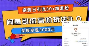 实测日引50+精准粉，闲鱼引流高阶玩法3.0，实操变现3000元-逍遥游