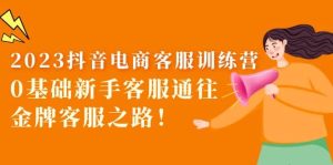 2023抖音·电商客服训练营：0基础新手客服通往金牌客服之路-逍遥游