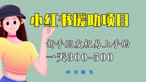 一天300-500！新手朋友极易上手的《小红书援助项目》，绝对值得大家一试-逍遥游