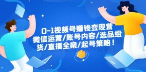 0-1视频号赚钱变现营：微信运营-账号内容-选品组货-直播全案-起号策略-逍遥游