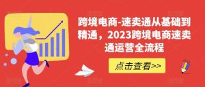 速卖通从0基础到精通，2023跨境电商-速卖通运营实战全流程-逍遥游