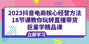 2023抖音电商核心经营方法:18节课教你玩转直播带货,巨量学精品课-逍遥游