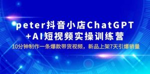 peter抖音小店ChatGPT+AI短视频实训 10分钟做一条爆款带货视频 7天引爆销量-逍遥游