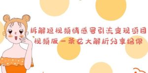 拆解短视频情感号引流变现项目,视频版一条龙大解析分享给你-逍遥游