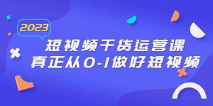 2023短视频干货·运营课,真正从0-1做好短视频(30节课)-逍遥游