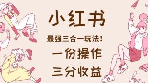 小红书最强三合一玩法,一份操作获得三份收益!【揭秘】-逍遥游