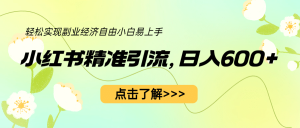 小红书精准引流,小白日入600+,轻松实现副业经济自由(教程+1153G资源)-逍遥游