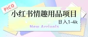 最新小红书情趣用品项目,日入1-4k-逍遥游
