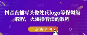 抖音直播写头像姓氏logo等保姆级教程，火爆撸音浪教程【揭秘】-逍遥游