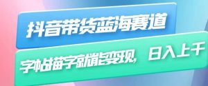 抖音带货蓝海赛道，无需真人出镜，字帖描字就能变现，日入上千（附带全套教程）-逍遥游