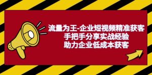 流量为王-企业 短视频精准获客,手把手分享实战经验,助力企业低成本获客-逍遥游