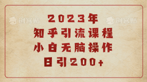 2023知乎引流课程，小白无脑操作日引200+-逍遥游