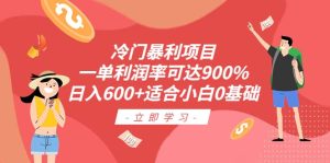 冷门暴利项目,一单利润率可达900%,日入600+适合小白0基础(教程+素材)-逍遥游