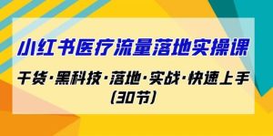 小红书·医疗流量落地实操课,干货·黑科技·落地·实战·快速上手(30节)-逍遥游