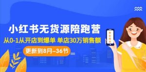 小红书无货源陪跑营:从0-1从开店到爆单 单店30万销售额(更至8月-36节课)-逍遥游