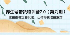 养生号带货特训营7.0(第九期)收益更稳定的玩法 让你带货收益爆炸(11节)-逍遥游