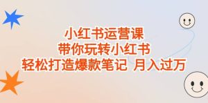 小红书运营课，带你玩转小红书，轻松打造爆款笔记 月入过万-逍遥游