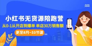 小红书无货源陪跑营:从0-1从开店到爆单 单店30万销售额(更至8月-33节课)-逍遥游