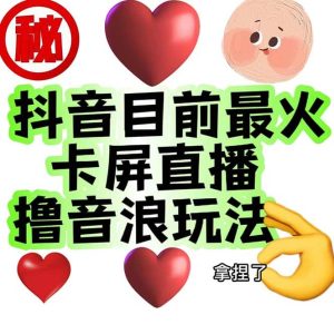 外面收费1980抖音卡屏直播玩法 一个抖音号可以撸几百到几千不等【详细玩法】-逍遥游