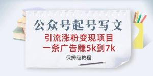 公众号起号写文、引流涨粉变现项目,一条广告赚5k到7k,保姆级教程-逍遥游