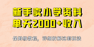 我如何通过卖小学资料，实现单天2000+，实操项目，保姆级教程+资料+工具-逍遥游