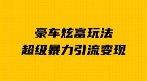 豪车炫富独家玩法，暴力引流多重变现，手把手教学-逍遥游