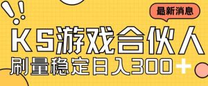 快手游戏合伙人新项目，新手小白也可日入300+，工作室可大量跑-逍遥游