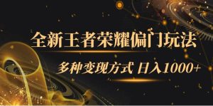 全新王者荣耀偏门玩法，多种变现方式 一天1000+小白闭眼入（附1000G教材）-逍遥游
