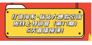打造淘系·标品大爆款引流班线上特训营5天直播授课！-逍遥游
