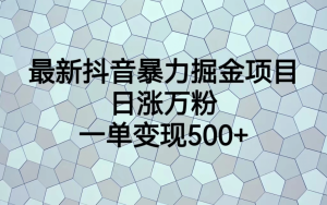 最火热的抖音暴力掘金项目，日涨万粉，多种变现方式，一单变现可达500+-逍遥游