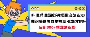 哔哩哔哩混剪视频引流创业粉日引300+知识星球零成本被动引流创业粉一天300+-逍遥游