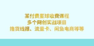 某付费星球课程：多个网创实战项目，撸货线报、流量卡、闲鱼电商等等-逍遥游