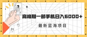 最新蓝海项目，一年2次爆发期，高峰期一部手机日入6000+（素材+课程）-逍遥游