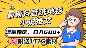 最新抖音洗地毯小说推文，流量稳定，一天收入600（附177G素材）-逍遥游