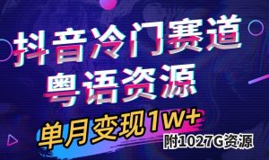 抖音冷门赛道，粤语动画，作品制作简单,月入1w+（附1027G素材）-逍遥游