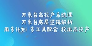万象台高投产系统课：万象台底层逻辑解析 用多计划 多工具配合 投出高投产-逍遥游