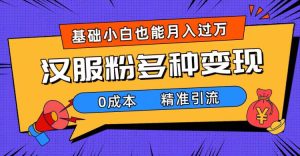 一部手机精准引流汉服粉,0成本多种变现方式,小白月入过万(附素材+工具)-逍遥游