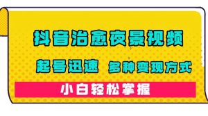 抖音治愈系夜景视频,起号迅速,多种变现方式,小白轻松掌握(附120G素材)-逍遥游