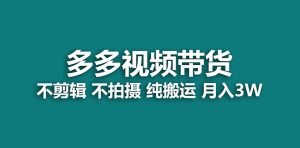 【蓝海项目】多多视频带货，纯搬运一个月搞了5w佣金，小白也能操作【揭秘】-逍遥游