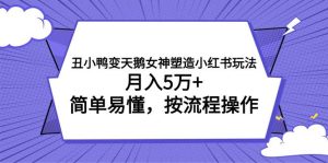 丑小鸭变天鹅女神塑造小红书玩法，月入5万+，简单易懂，按流程操作-逍遥游