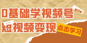 0基础学-视频号短视频变现：适合新人学习的短视频变现课（10节课）-逍遥游