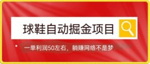 球鞋自动掘金项目，0投资，每单利润50+躺赚变现不是梦-逍遥游