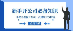新手-开公司必备知识,手把手教你开公司,合规经营少踩坑(133节课)-逍遥游