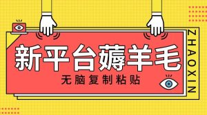 新平台撸收益，无脑复制粘贴，1万阅读100块，可多号矩阵操作-逍遥游