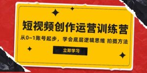 2023短视频创作运营训练营，从0~1账号起步，学会底层逻辑思维 拍摄方法-逍遥游