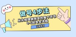做号4步法，从头梳理做账号的每个环节，0-1起号全流程（44节课）-逍遥游