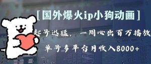 全网爆火动画ip，多平台捞金，单号月收入8k+！可批量操作。（附拓展玩法）-逍遥游