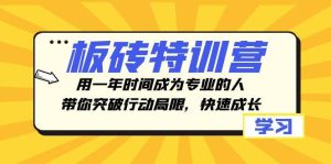 板砖特训营,用一年时间成为专业的人,带你突破行动局限,快速成长-逍遥游