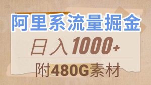 阿里系流量掘金，几分钟一个作品，无脑搬运，日入1000+（附480G素材）-逍遥游